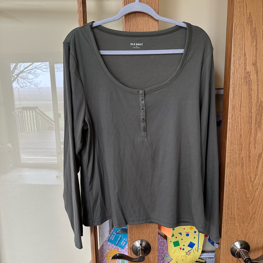 Old Navy Women's Green Long Sleeve Top